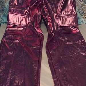 Metallic Pink  Cargo Pants
